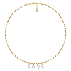 Endless Love Letter - Lab Diamond Charm Necklace
