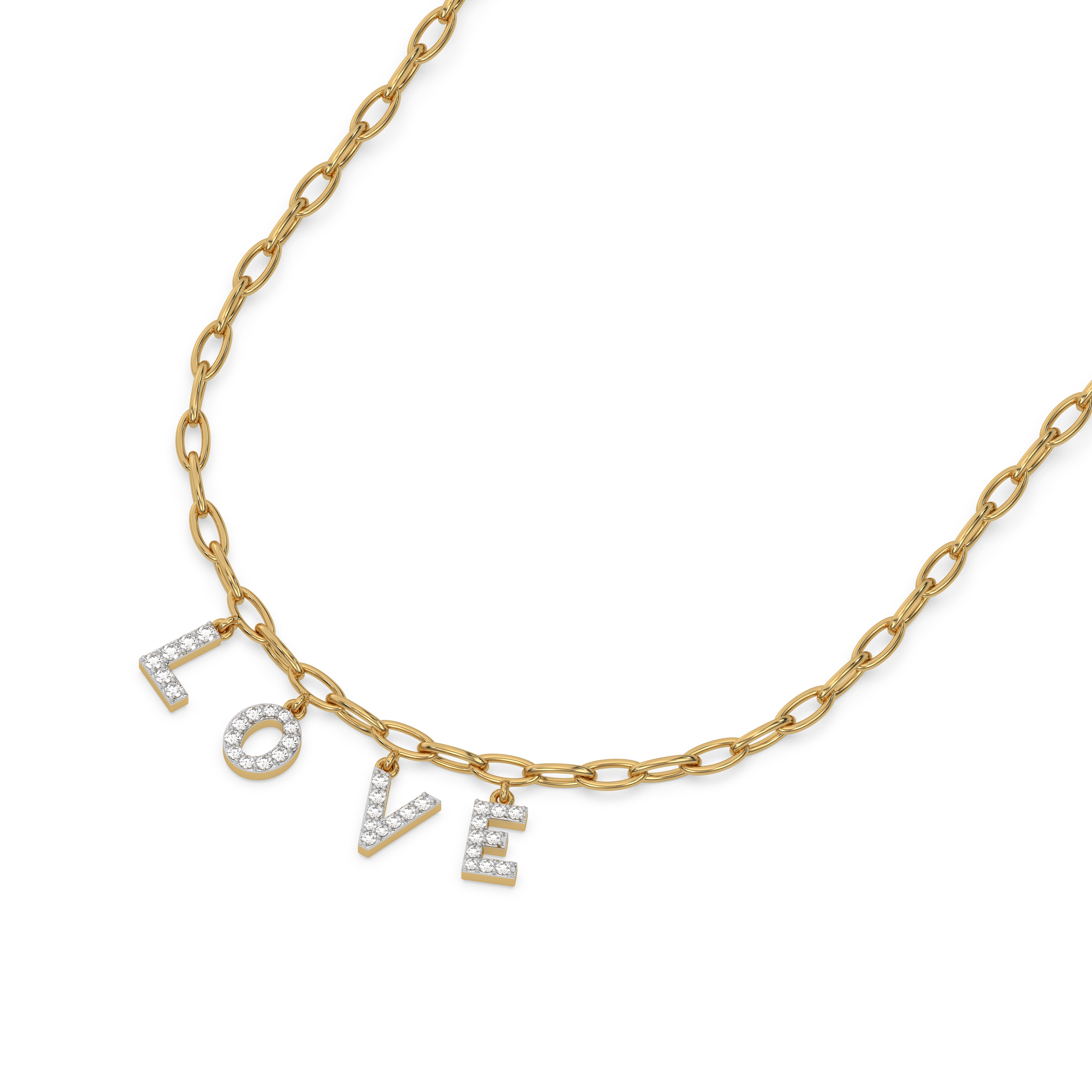 Endless Love Letter - Lab Diamond Charm Necklace