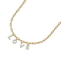 Endless Love Letter - Lab Diamond Charm Necklace