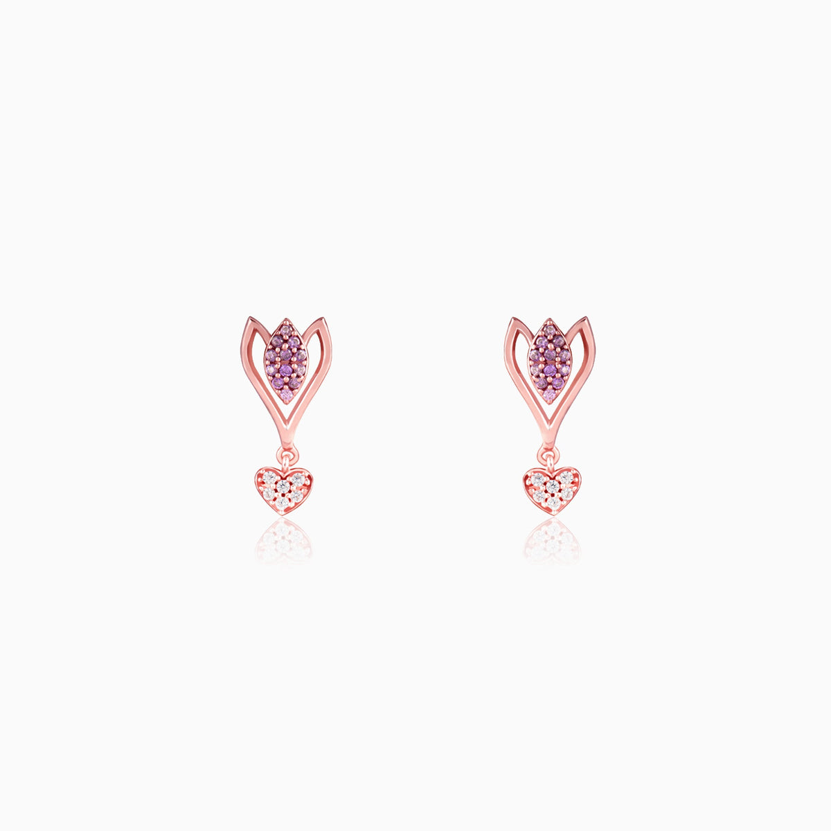 Rose Gold Blossoming Crocus Earrings