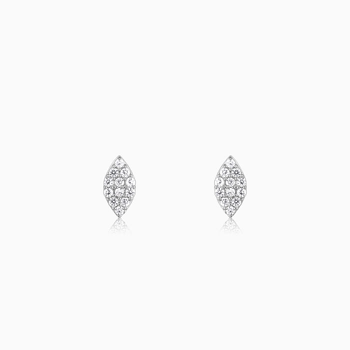 Silver Eye Shape Earrings