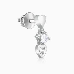 Silver Silly Heart Earrings