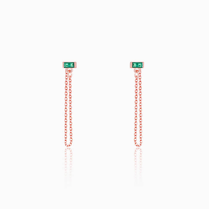 Rose Gold Divine Chain Earrings