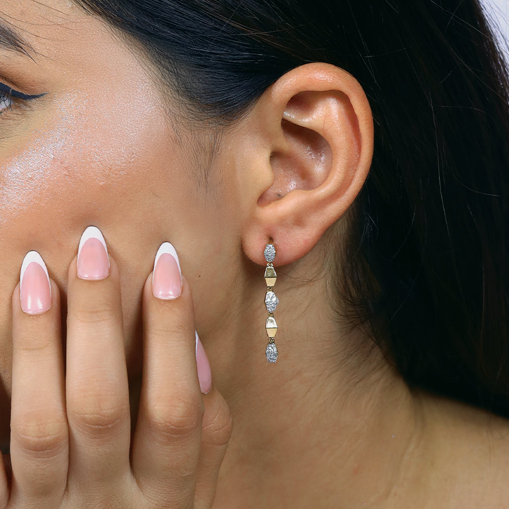 Edge of Glam - Lab Diamond Drop Earrings