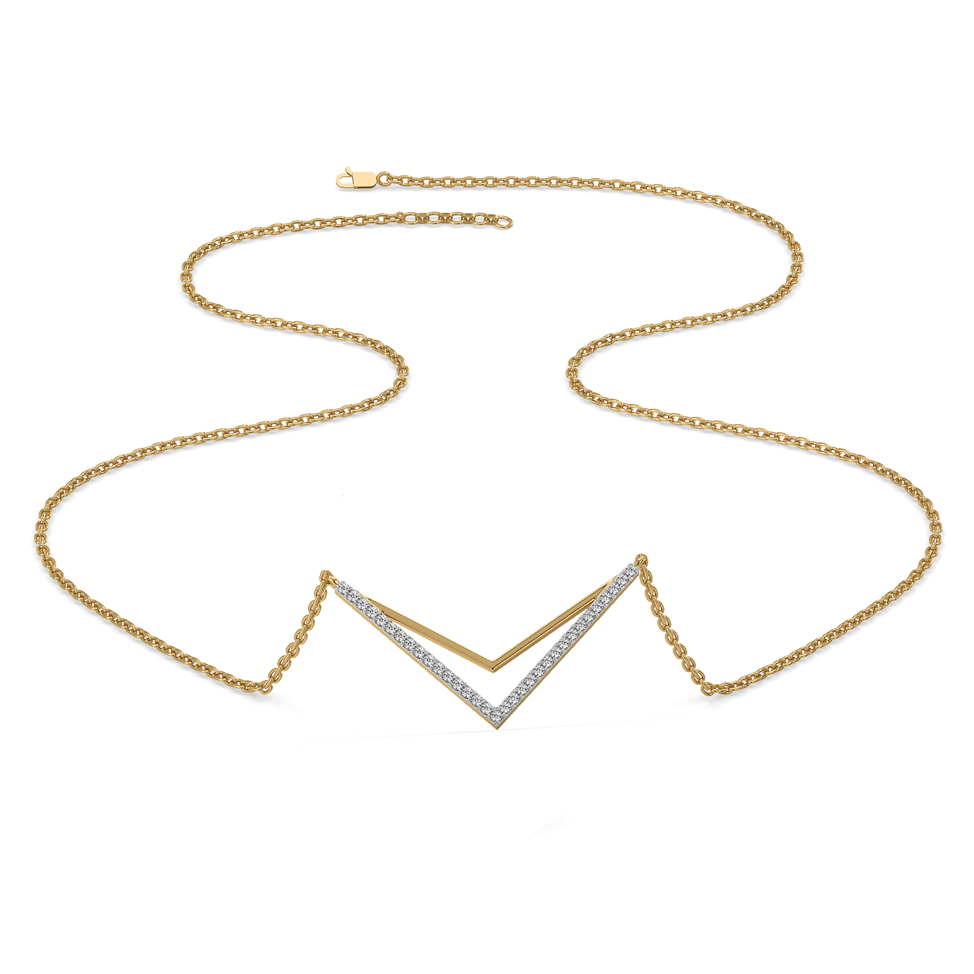 Edgy Dazzle - Lab Diamond Necklace