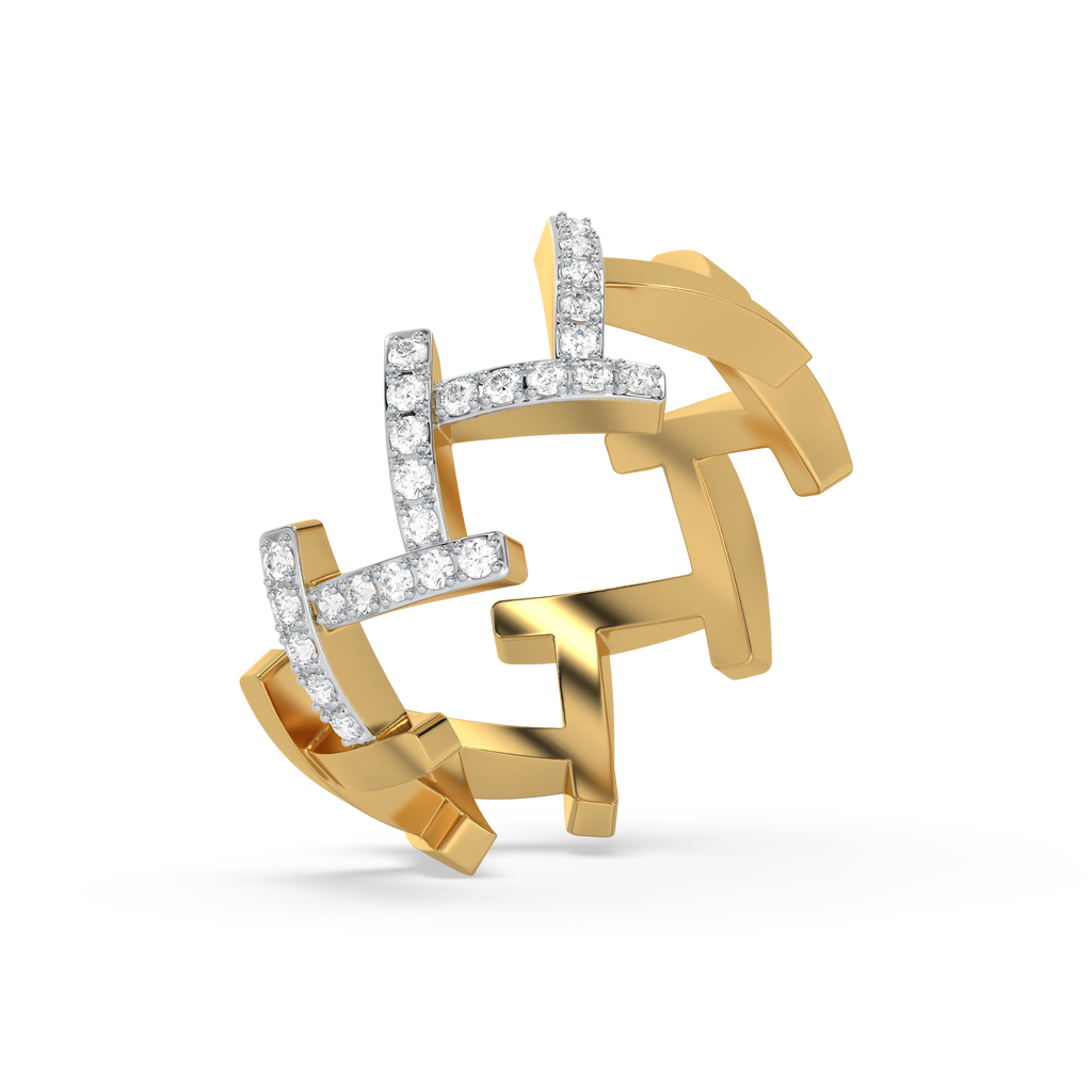 Edgy Dazzle - Lab Diamond Cocktail Ring