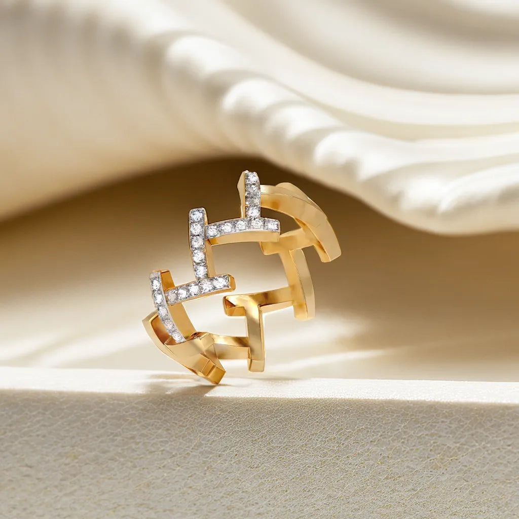 Edgy Dazzle - Lab Diamond Cocktail Ring Main image