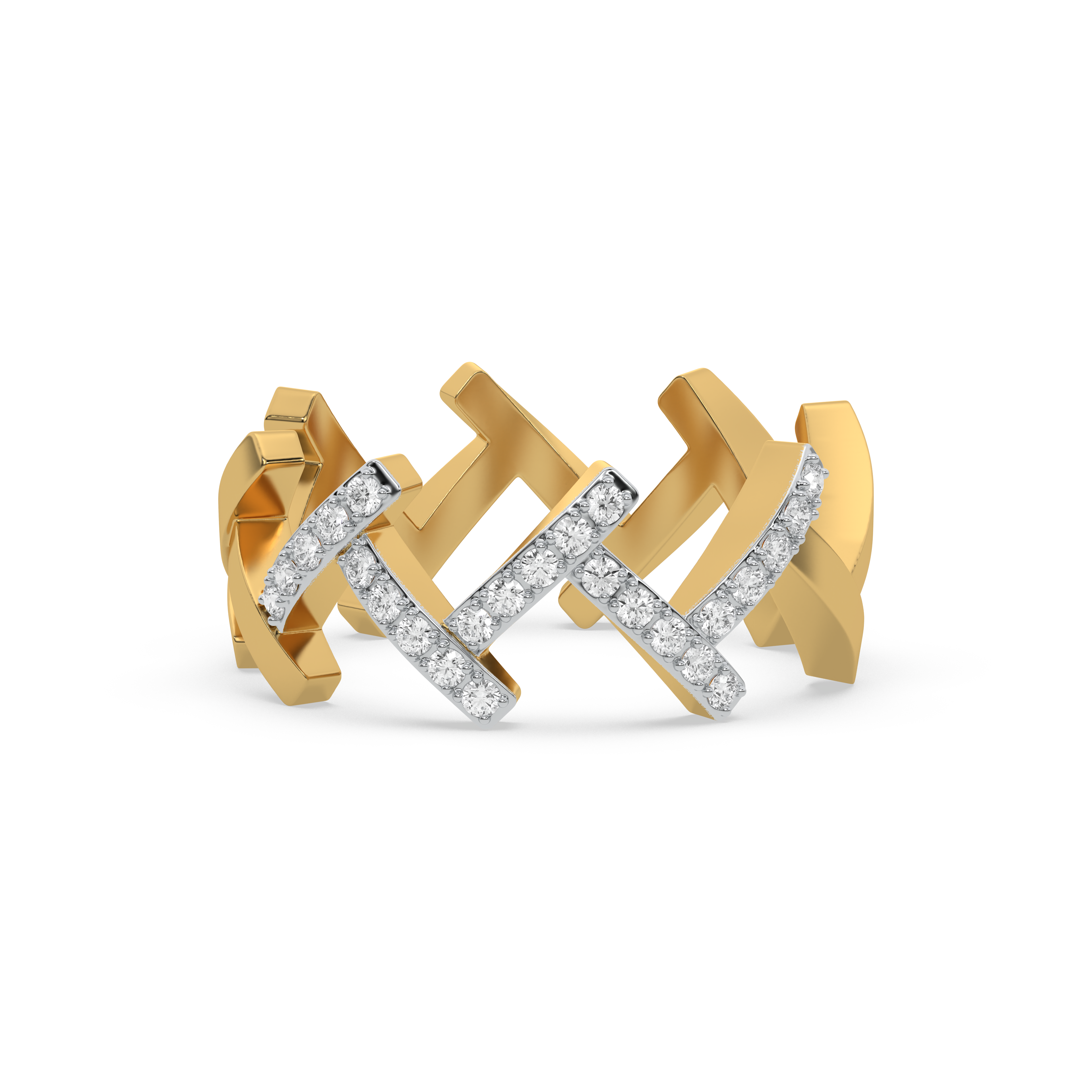 Edgy Dazzle - Lab Diamond Cocktail Ring