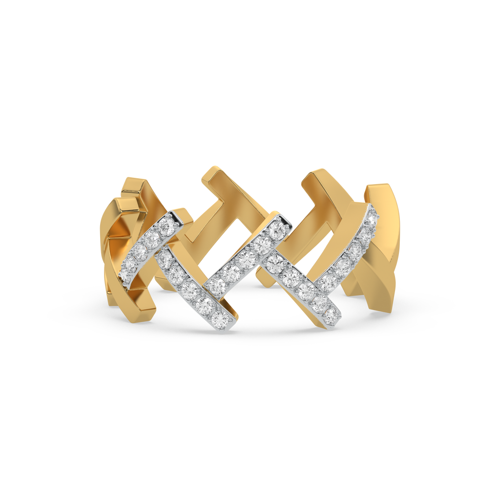 Edgy Dazzle - Lab Diamond Cocktail Ring