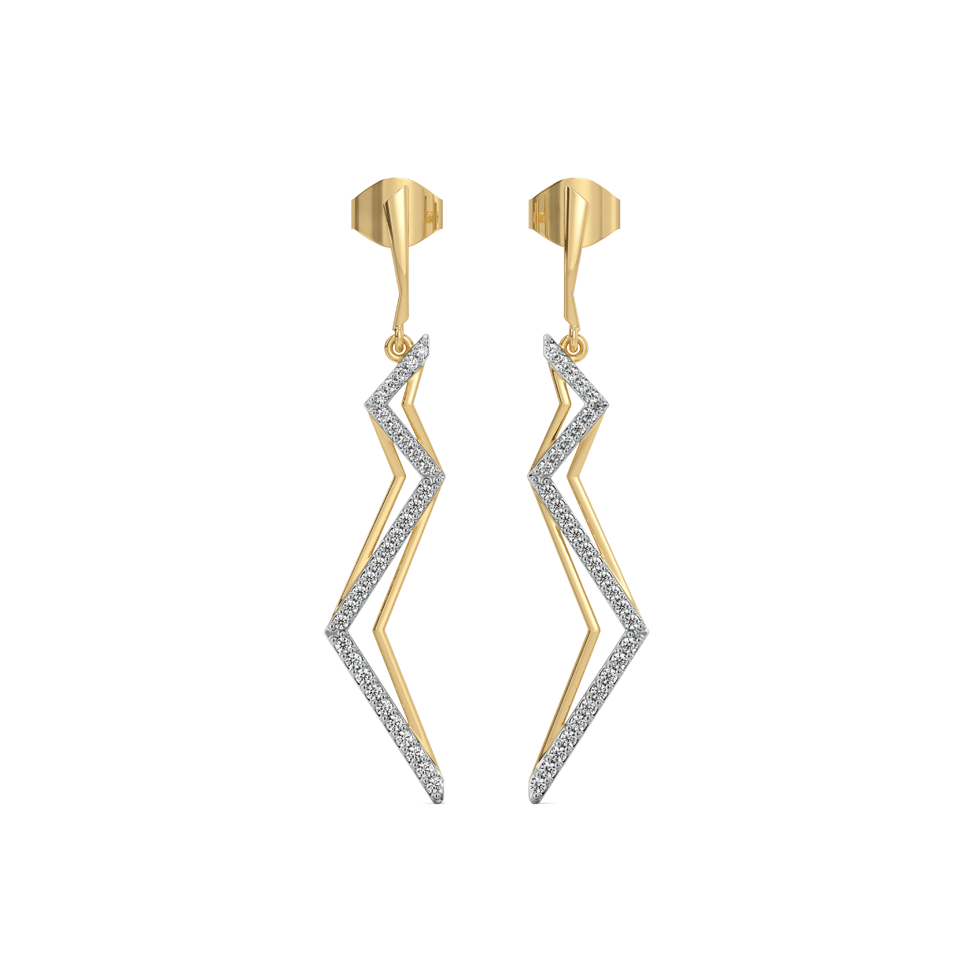 Edgy Dazzle Drops - Lab Diamond Earrings