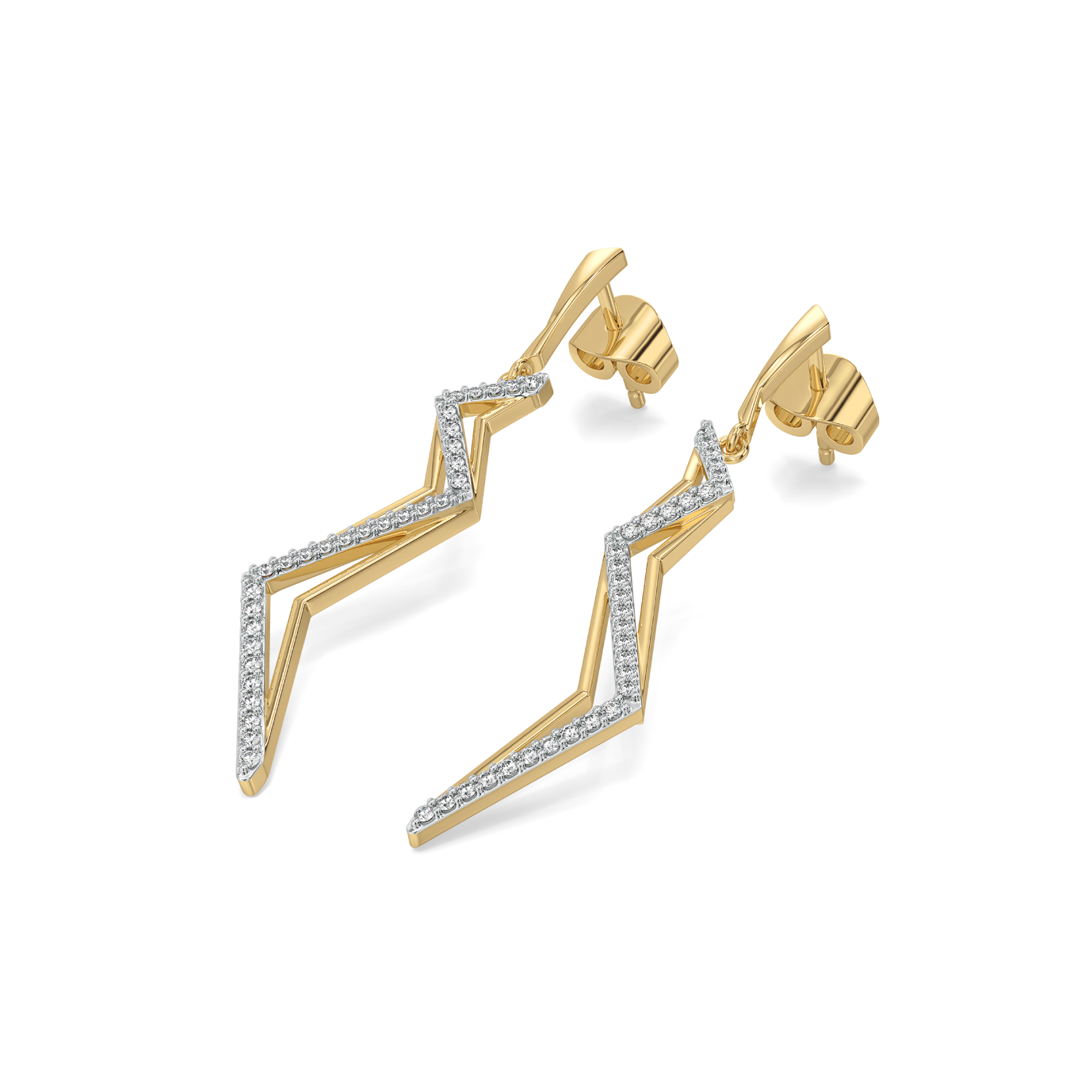 Edgy Dazzle Drops - Lab Diamond Earrings