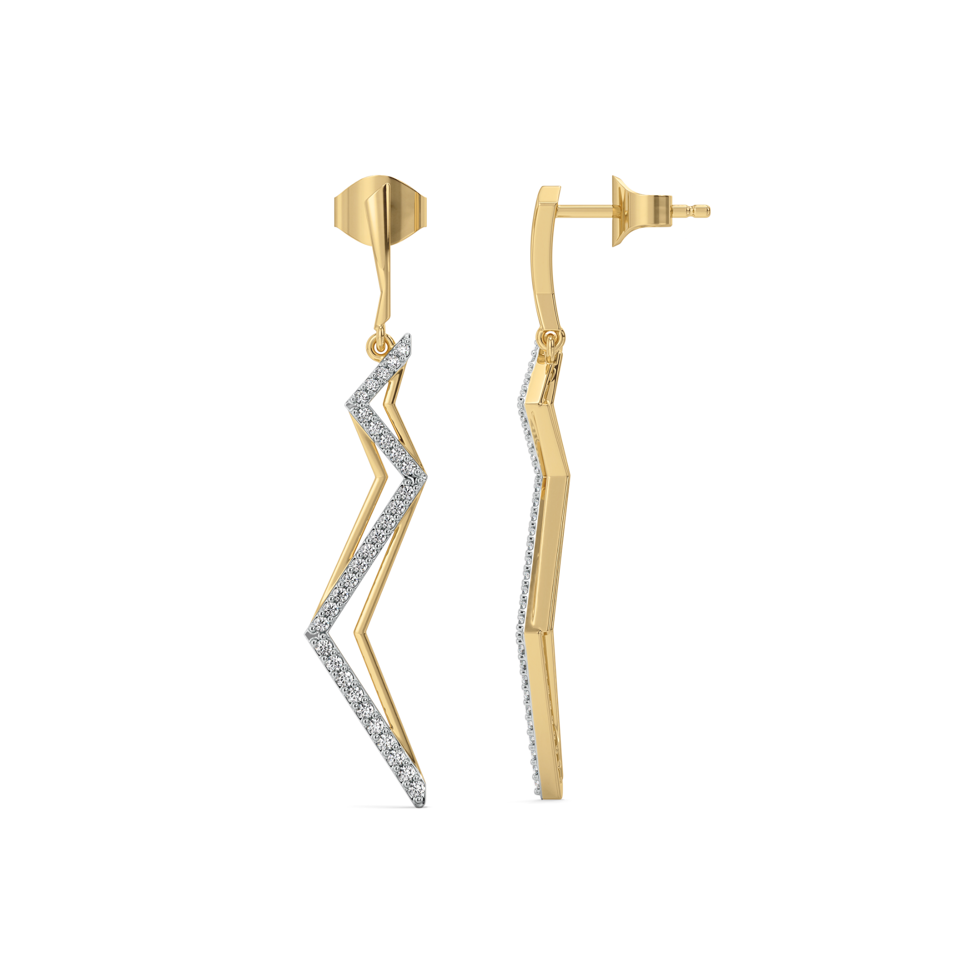 Edgy Dazzle Drops - Lab Diamond Earrings