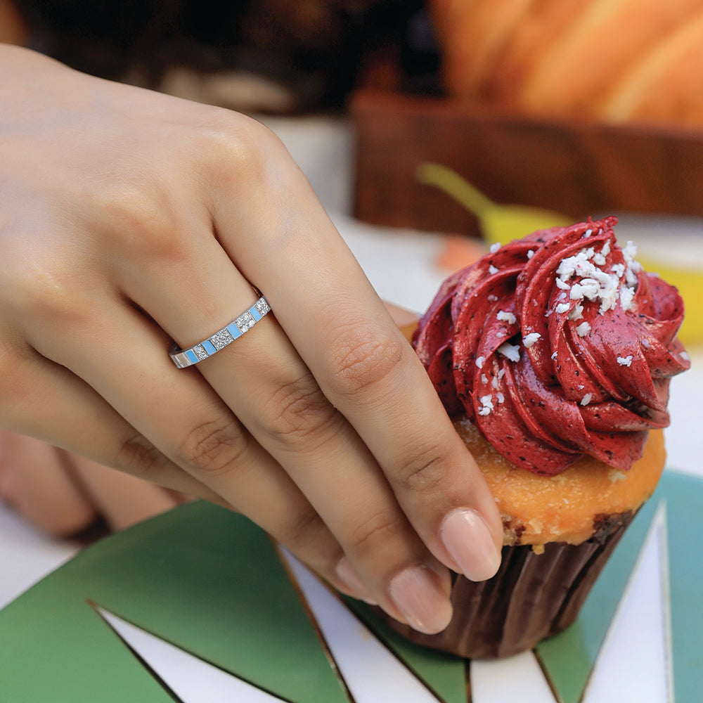 Enamel - Lab Diamond Horizon Ring