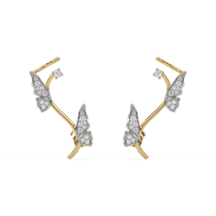 Enchanted Butterfly - Lab Diamond Cuff Earrings