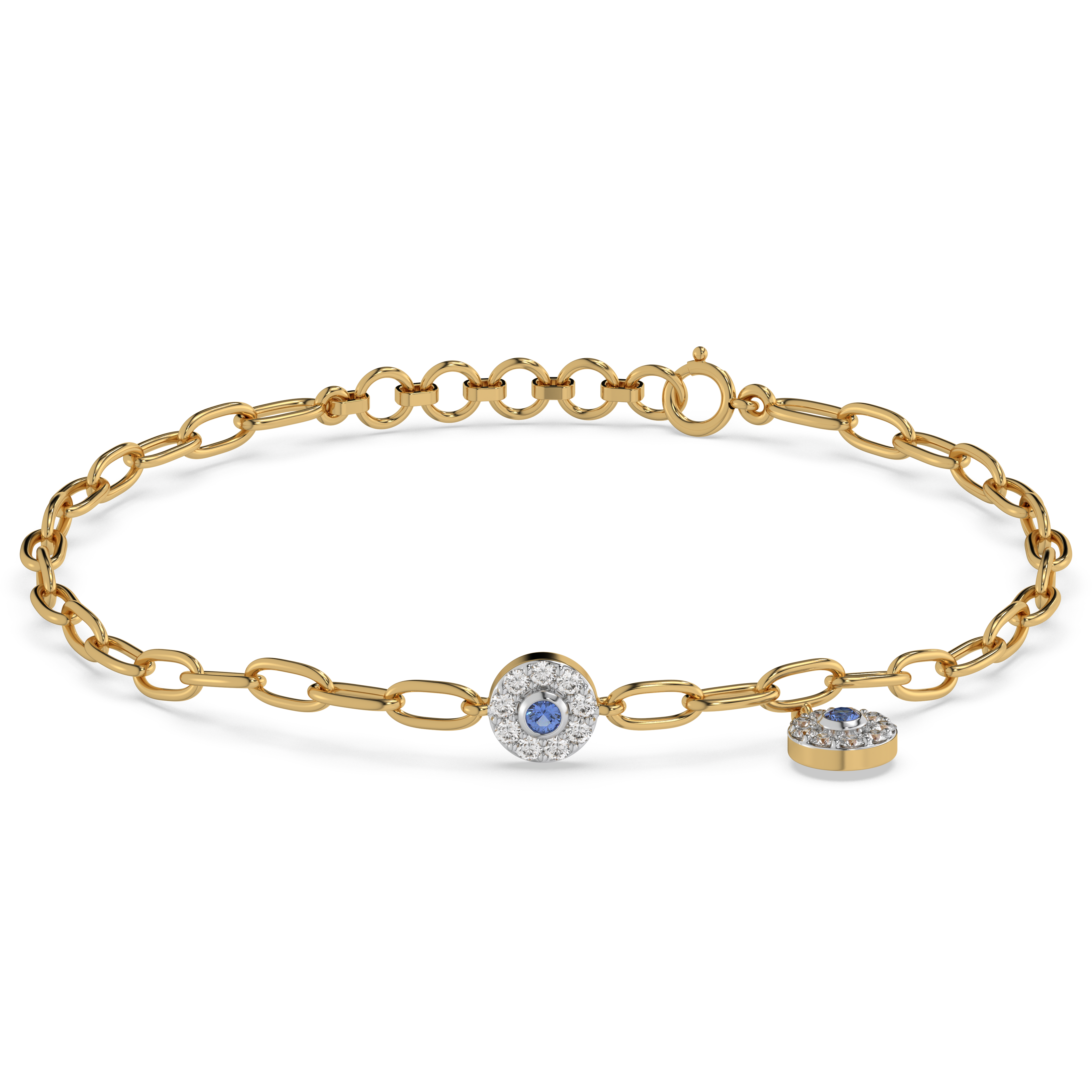 Evil Eye - Lab Diamond Charm Bracelet