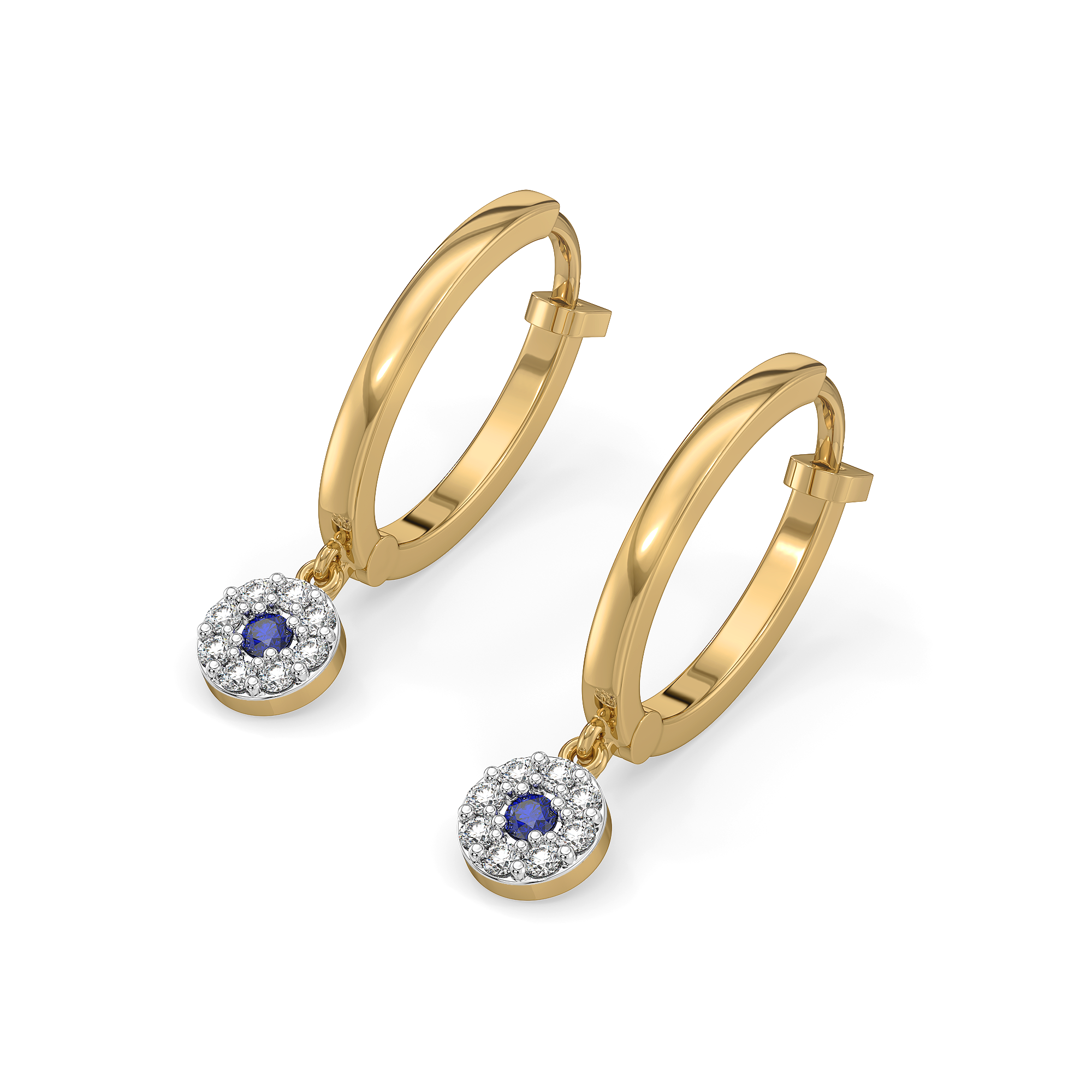 Evil Eye Huggies - Lab Diamond Earrings