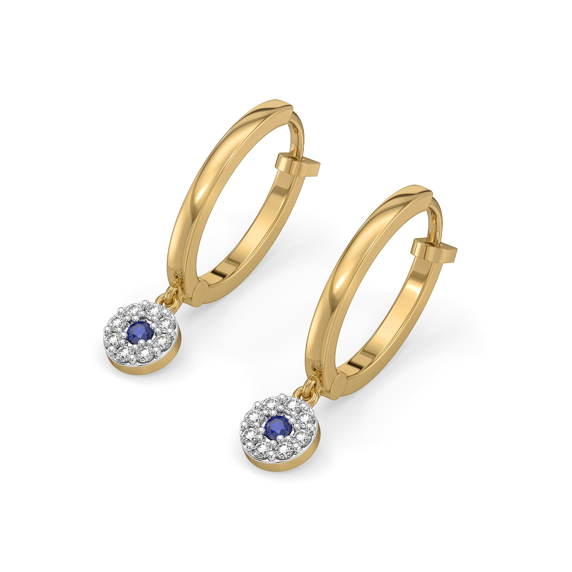Evil Eye Huggies - Lab Diamond Earrings
