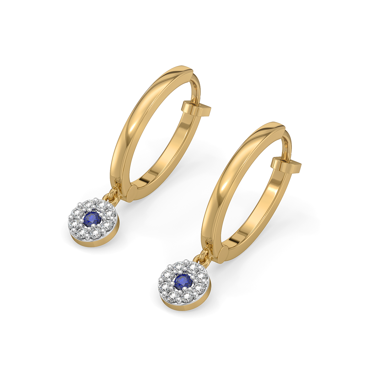Evil Eye Huggies - Lab Diamond Earrings