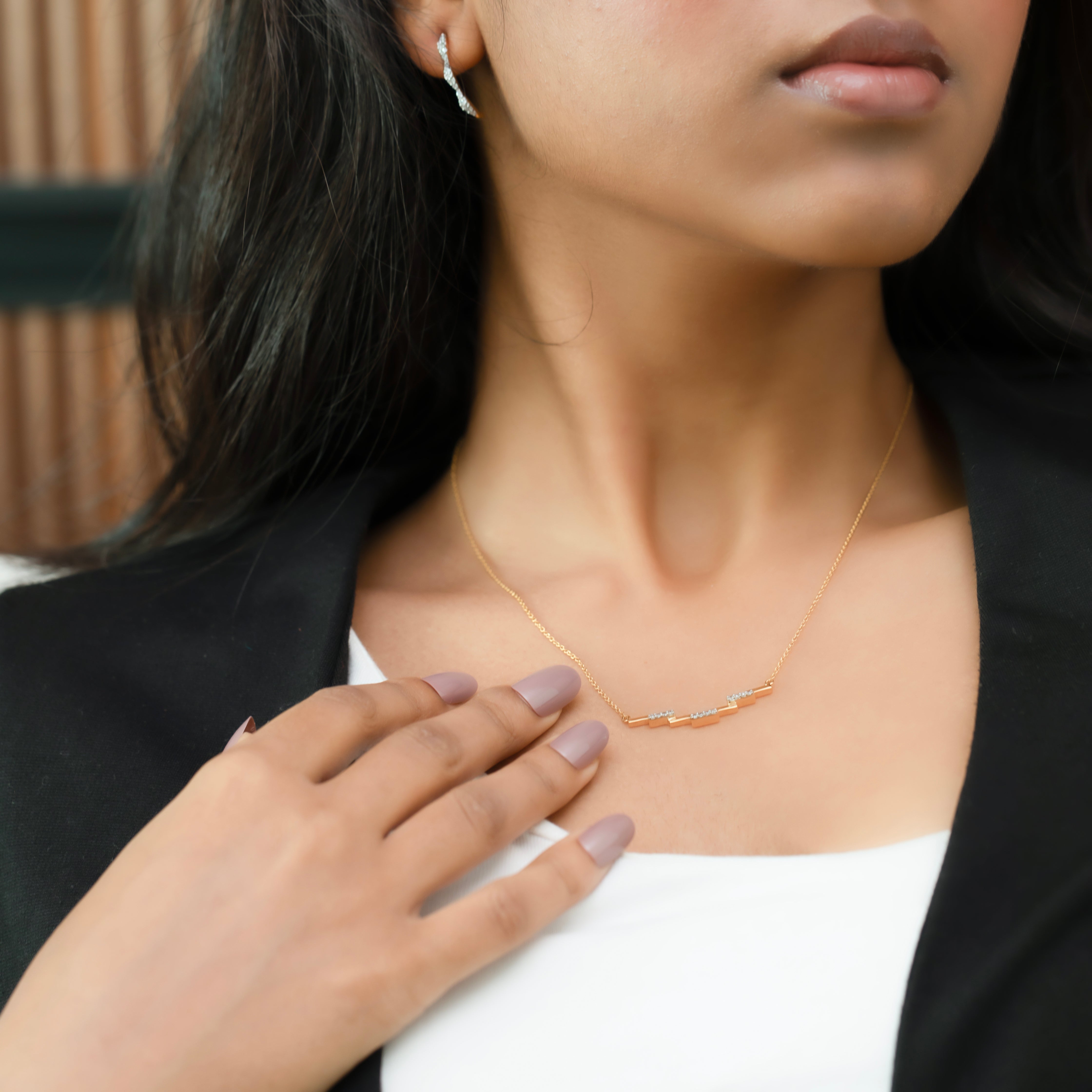 Floating Staircase - Lab Diamond Necklace Secondary image
