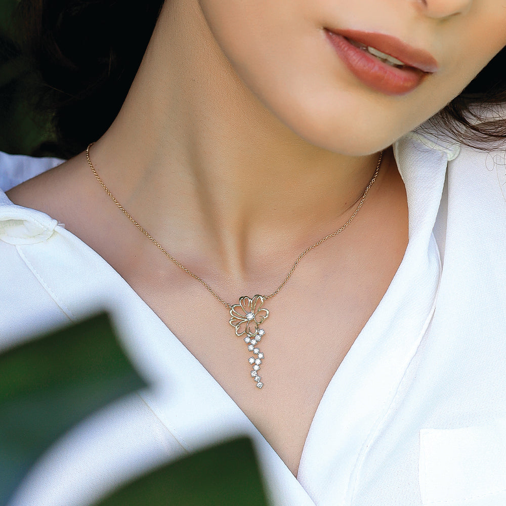 Flora Dewdrops - Lab Diamond Necklace