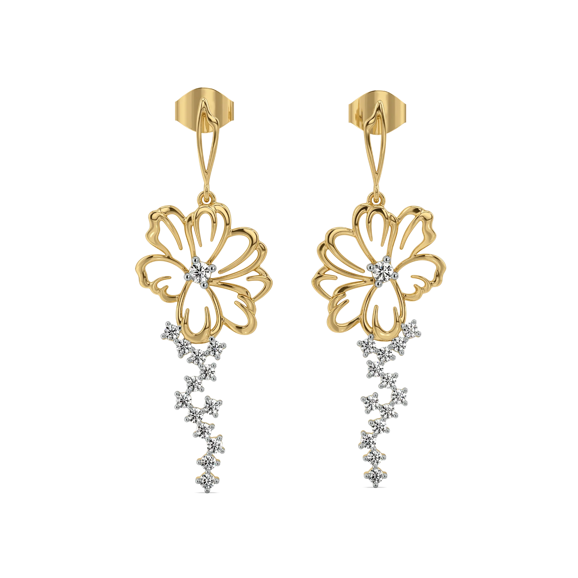 Flora Dewdrops - Lab Diamond Earrings