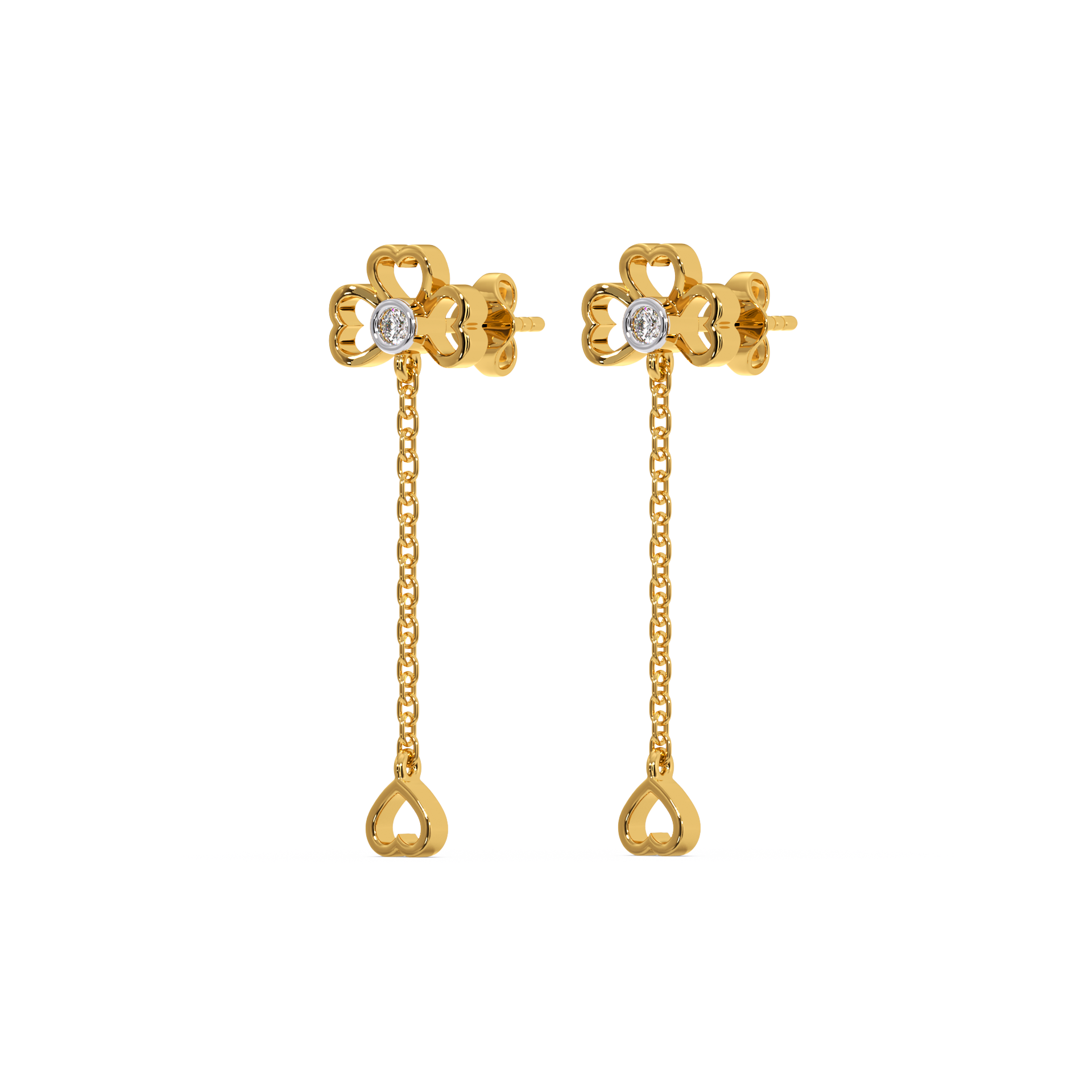 Four Leaf - Lab Diamond Cascade Earrings