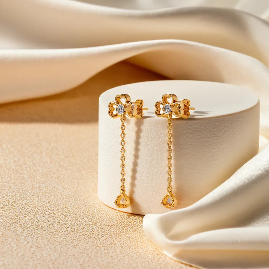 Four Leaf - Lab Diamond Cascade Earrings