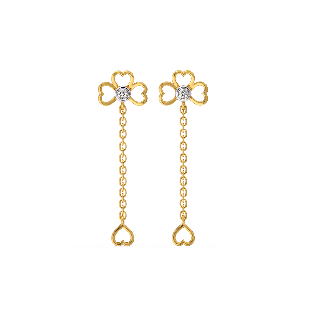 Four Leaf - Lab Diamond Cascade Earrings