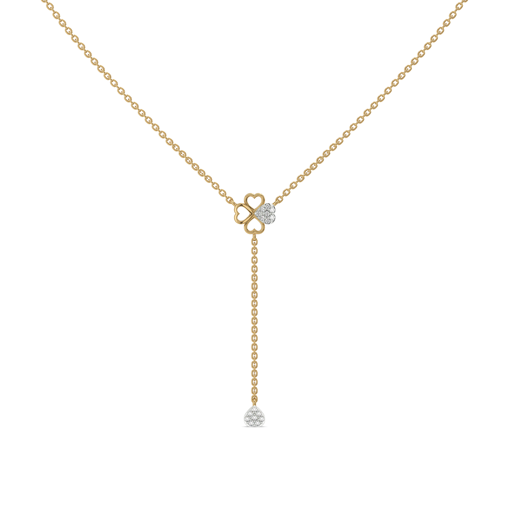 Four Leaf Cascade - Lab Diamond Lariat Necklace