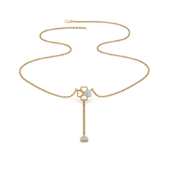 Four Leaf Cascade - Lab Diamond Lariat Necklace