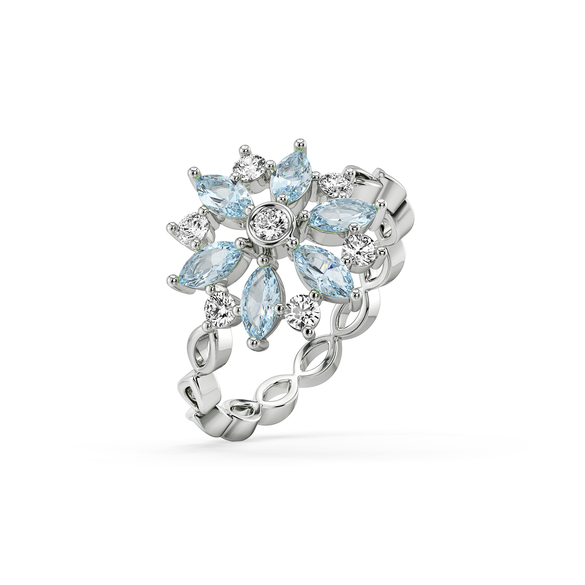 Frosted Flare Snowflake - Lab Diamond Fashion Ring Main image