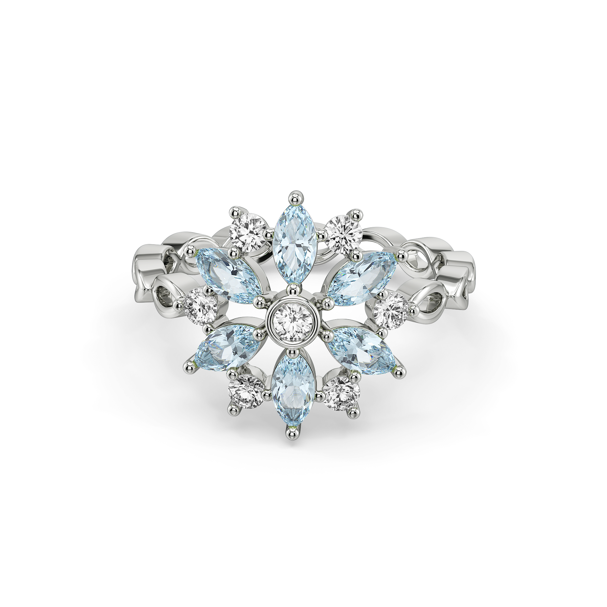 Frosted Flare Snowflake - Lab Diamond Fashion Ring