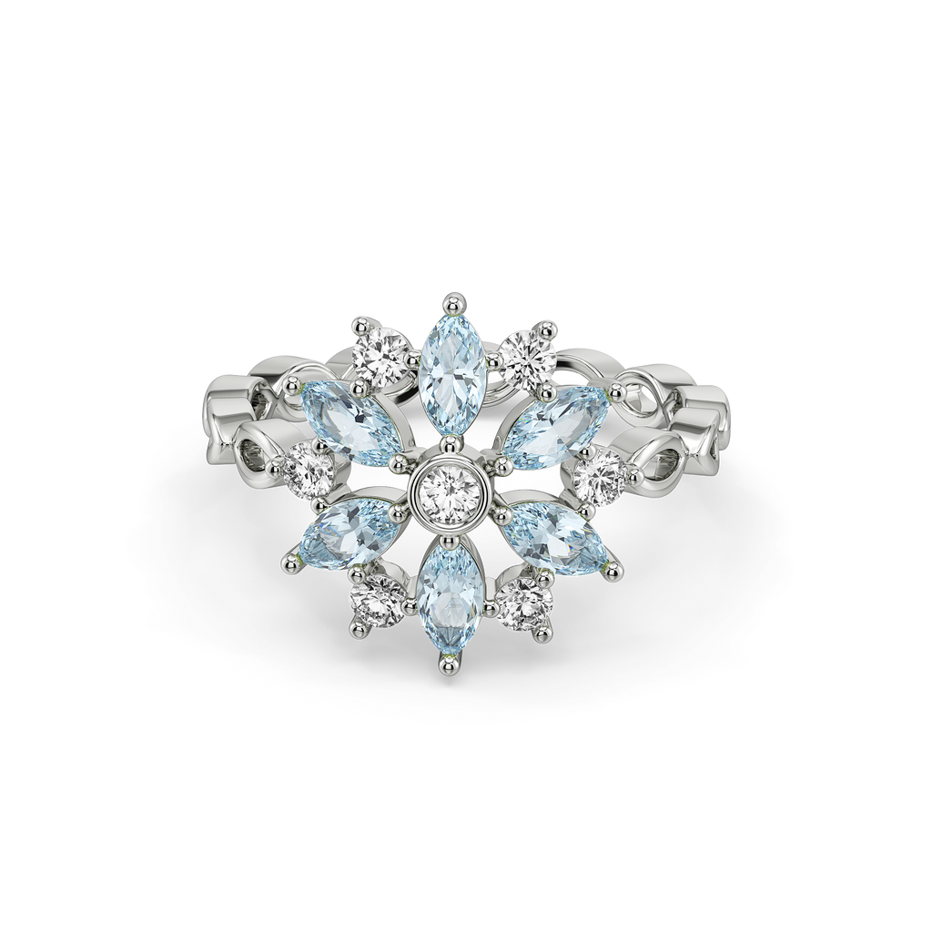 Frosted Flare Snowflake - Lab Diamond Fashion Ring