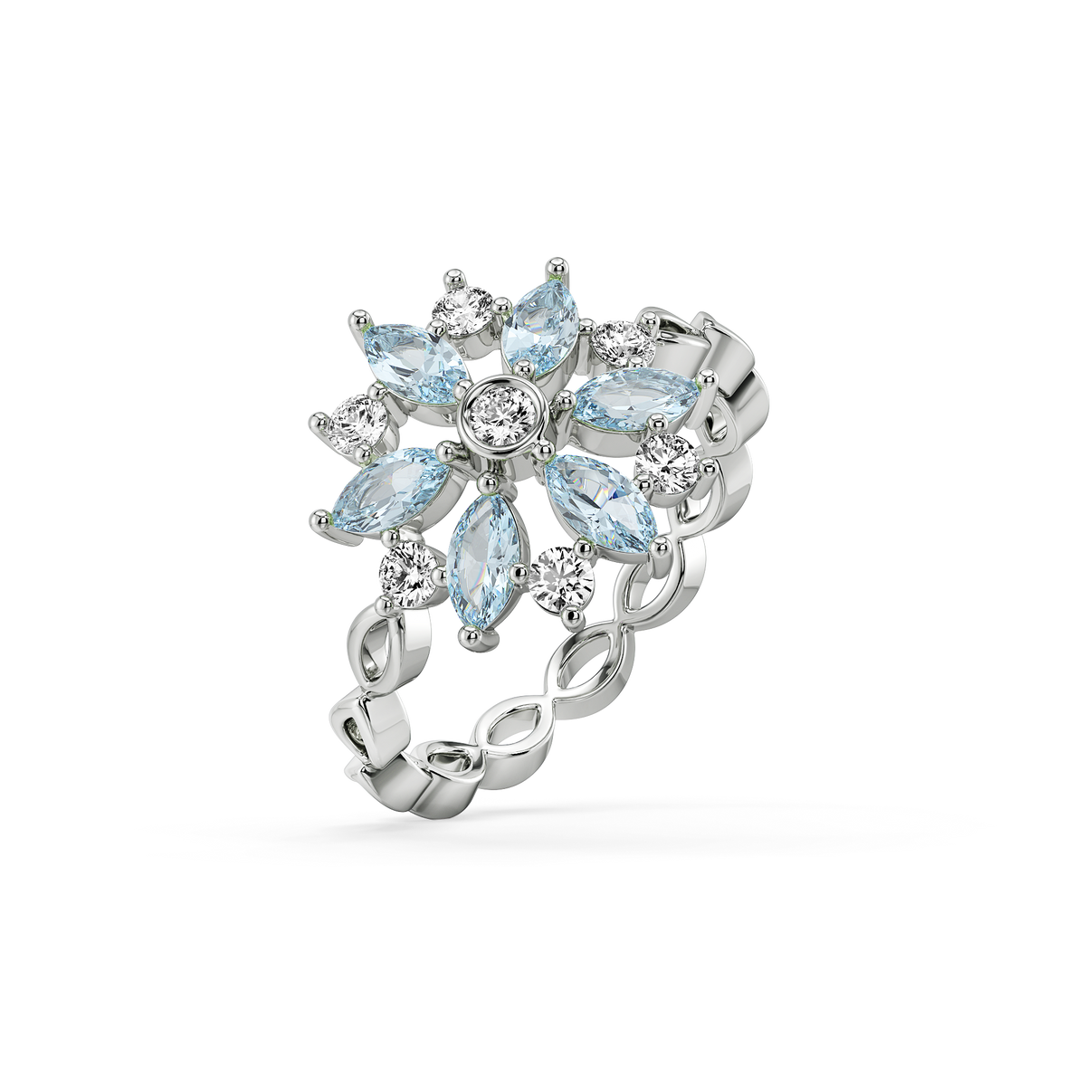Frosted Flare Snowflake - Lab Diamond Fashion Ring