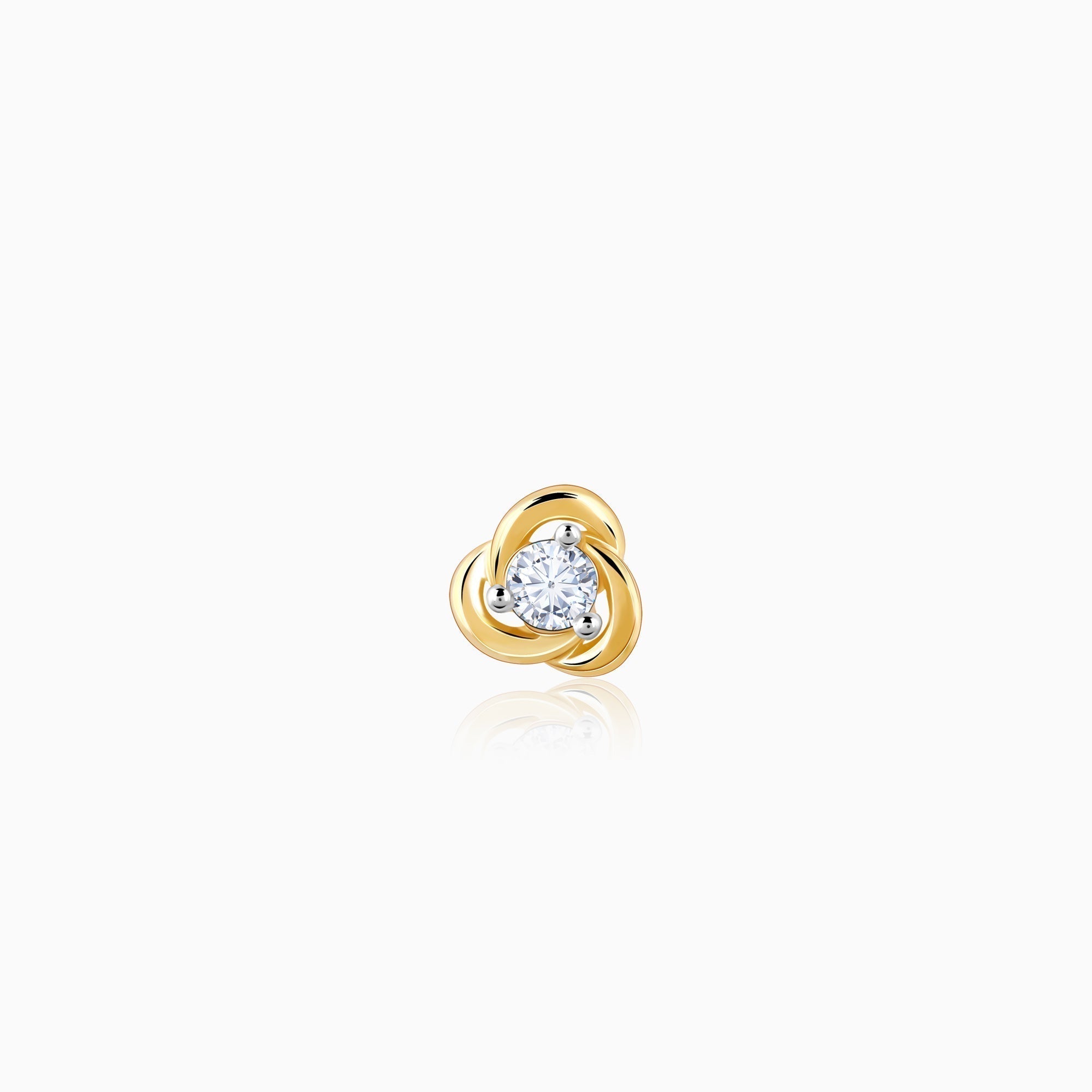 Gold Hyacinth Diamond Nose Pin