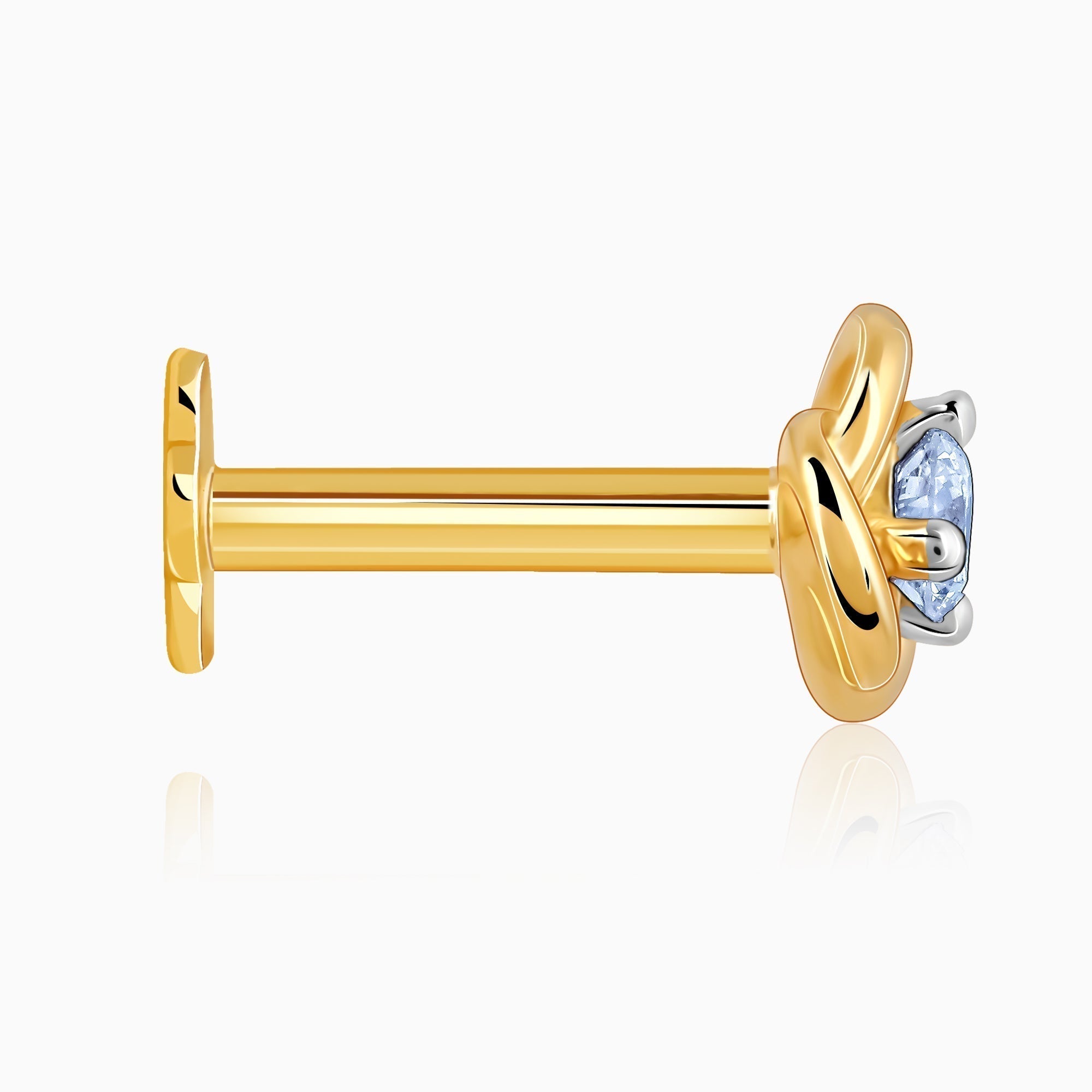 Gold Hyacinth Diamond Nose Pin