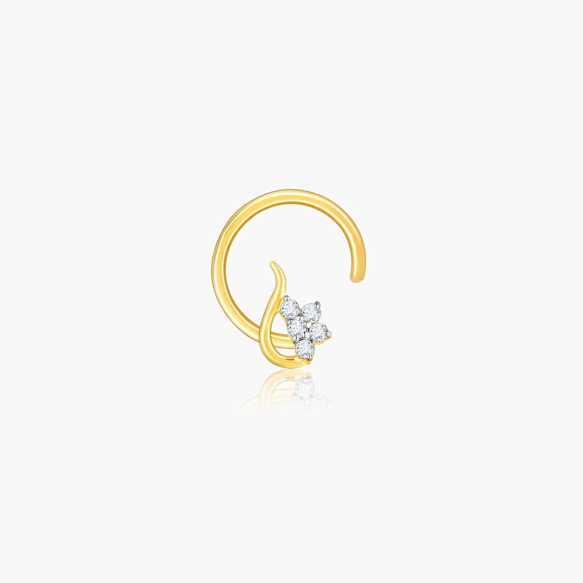 Gold Glittering Treasure Diamond Nose Pin