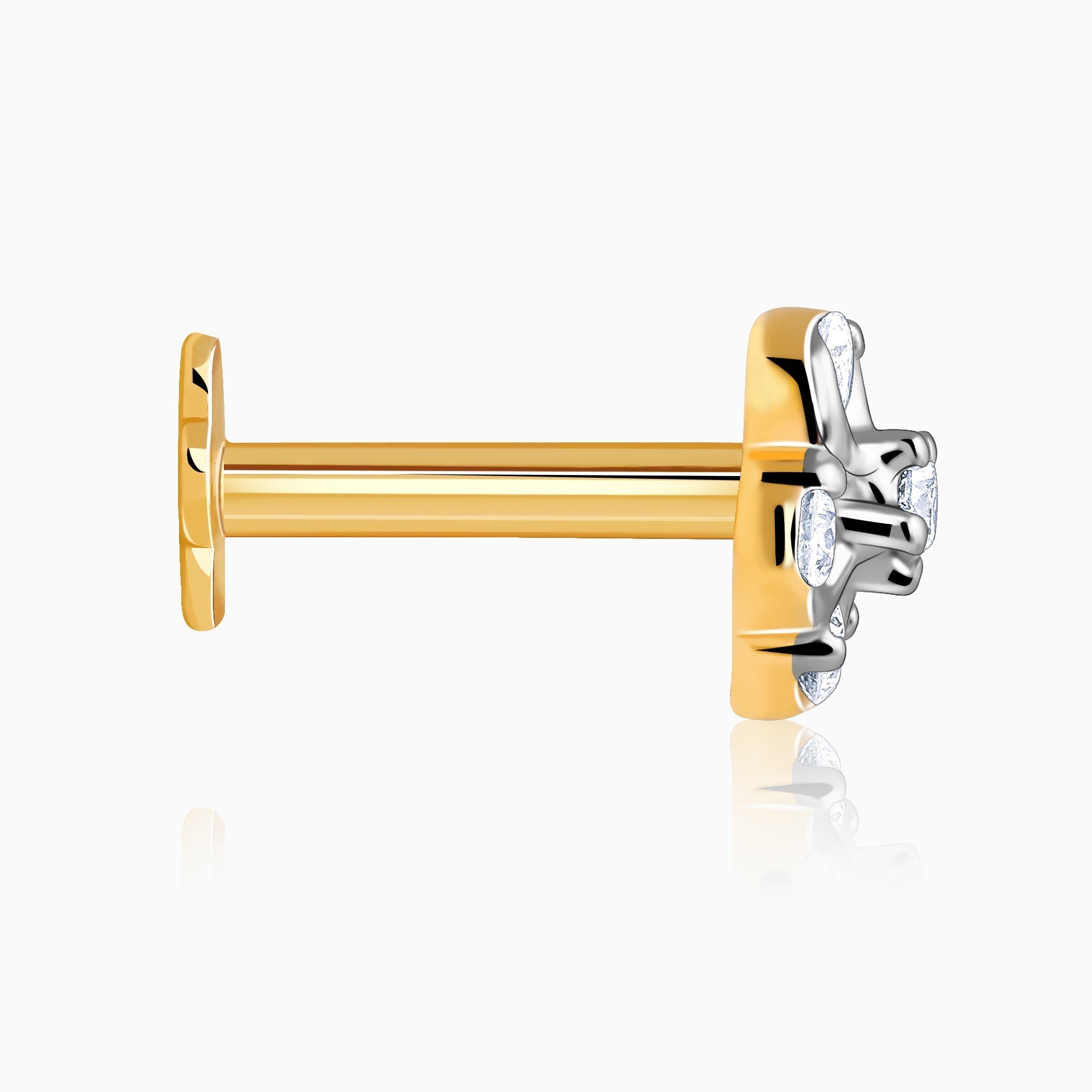 Gold Burst of Flower Diamond Nose Pin
