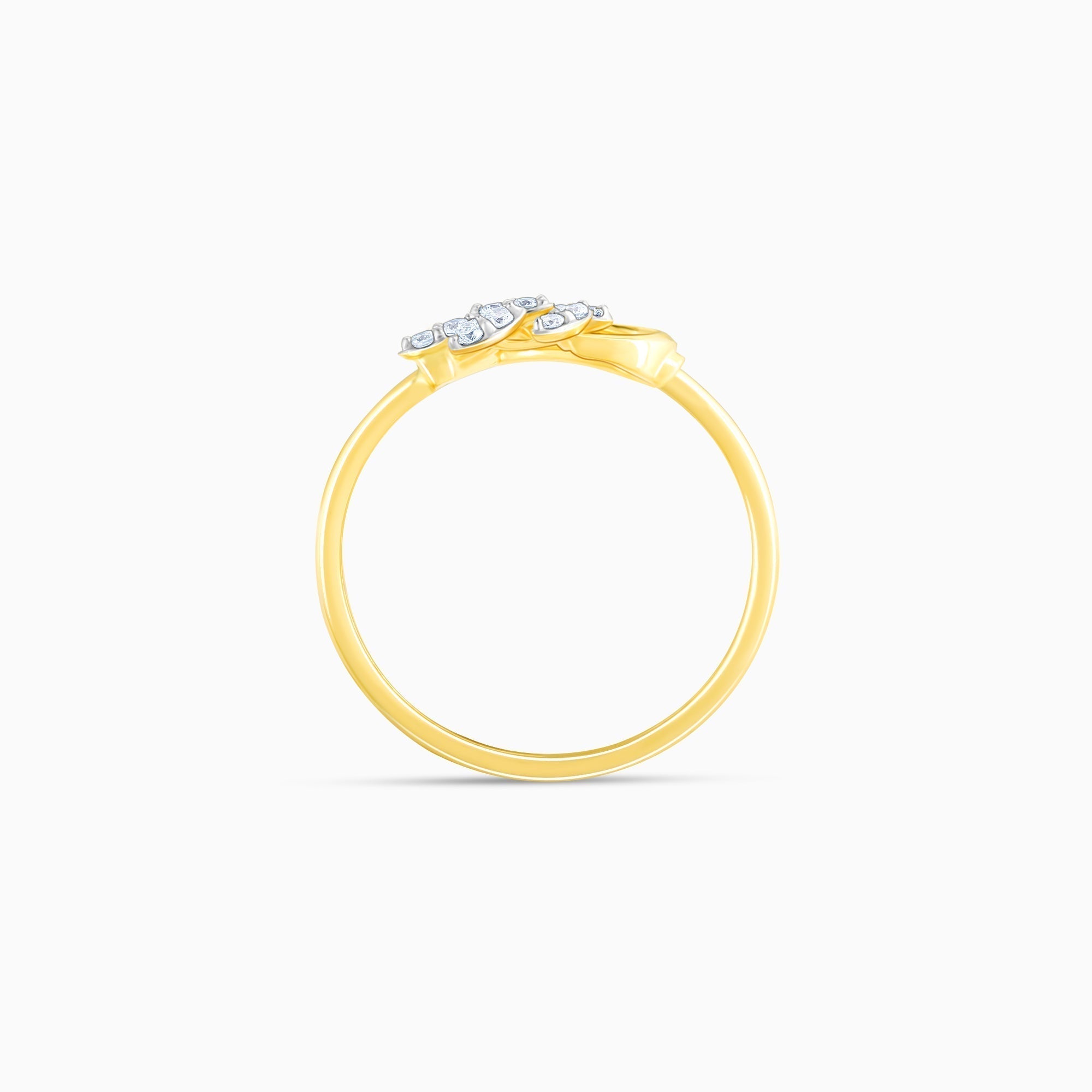 Gold Lush Leaves Diamond Ring