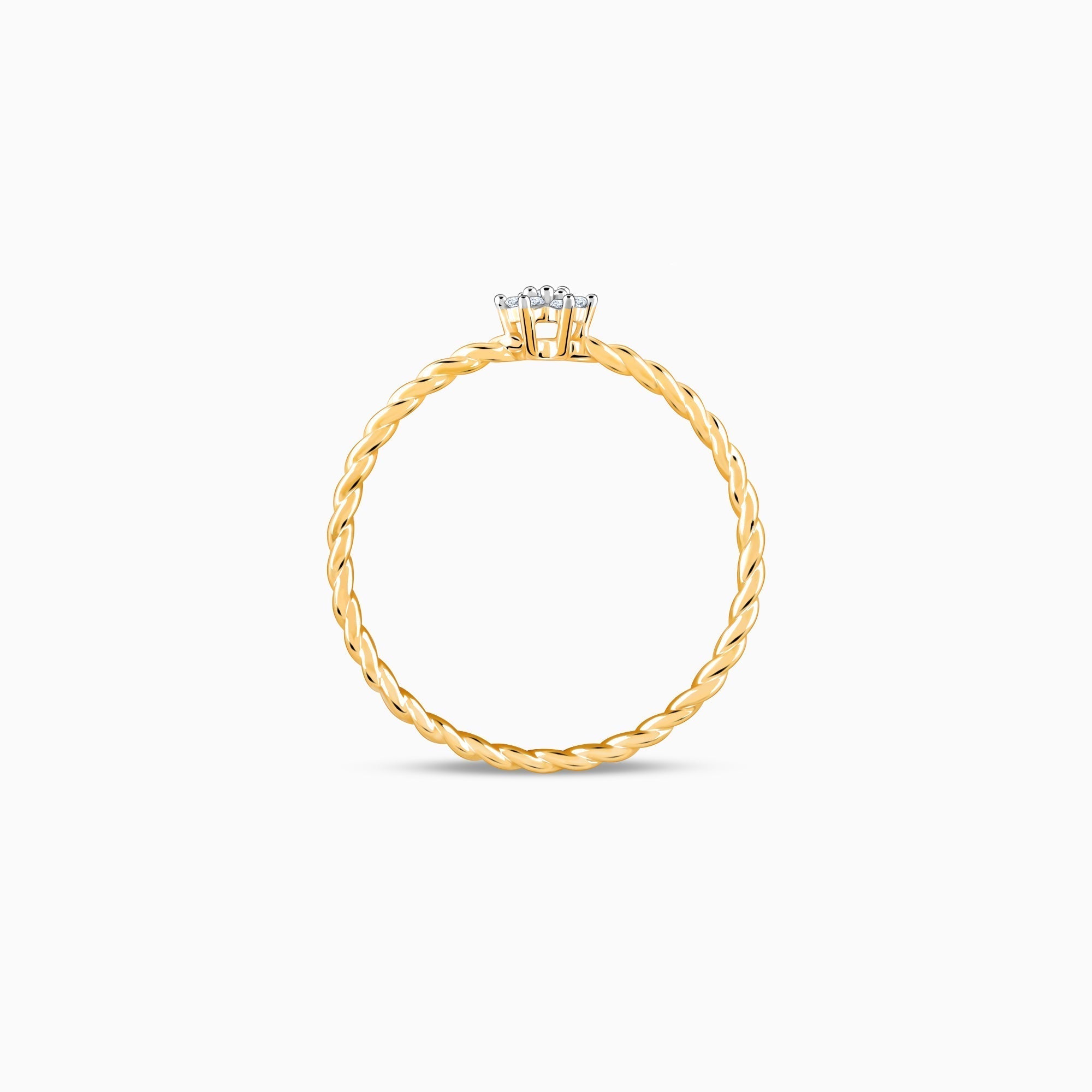 Gold Classic Floret Diamond Ring