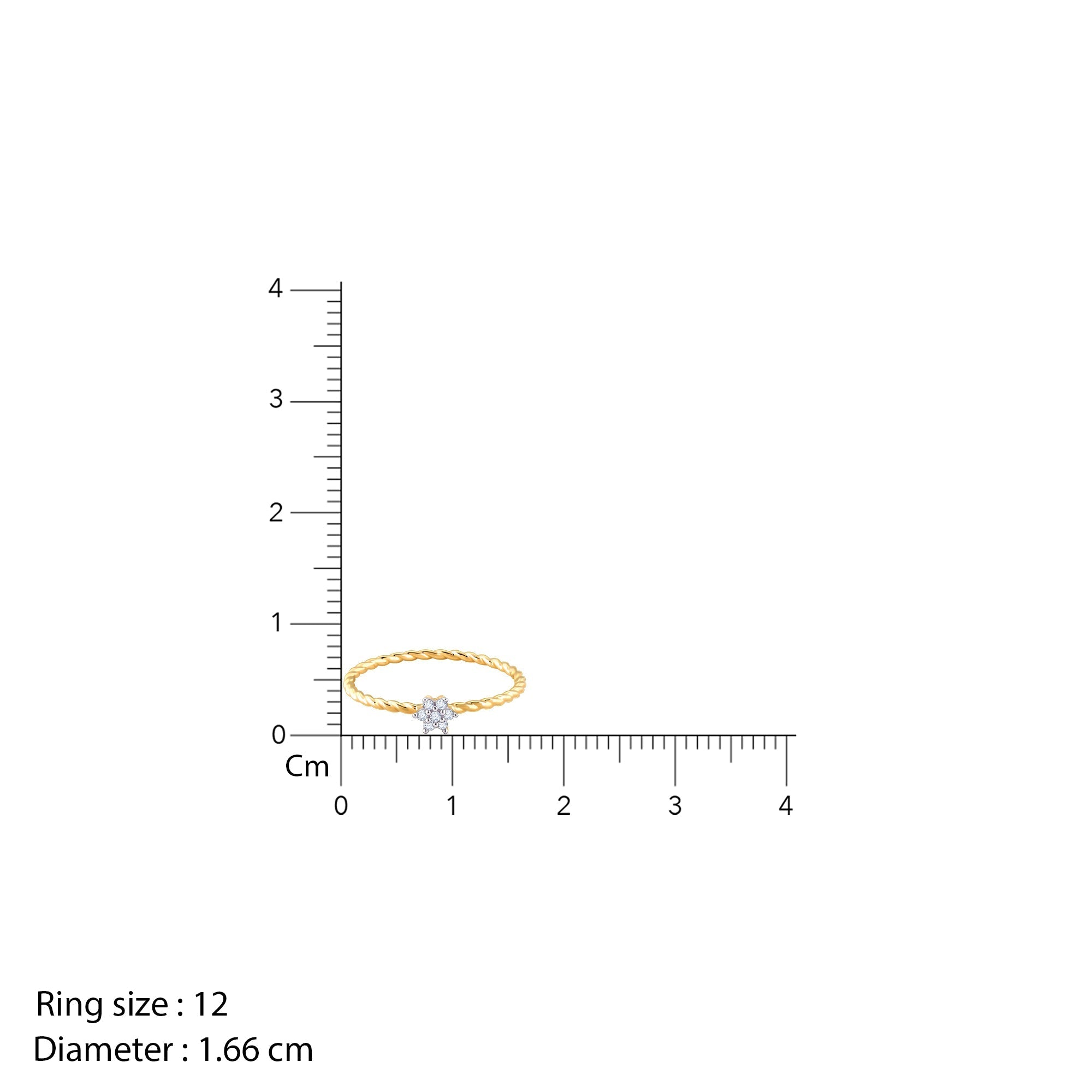 Gold Classic Floret Diamond Ring