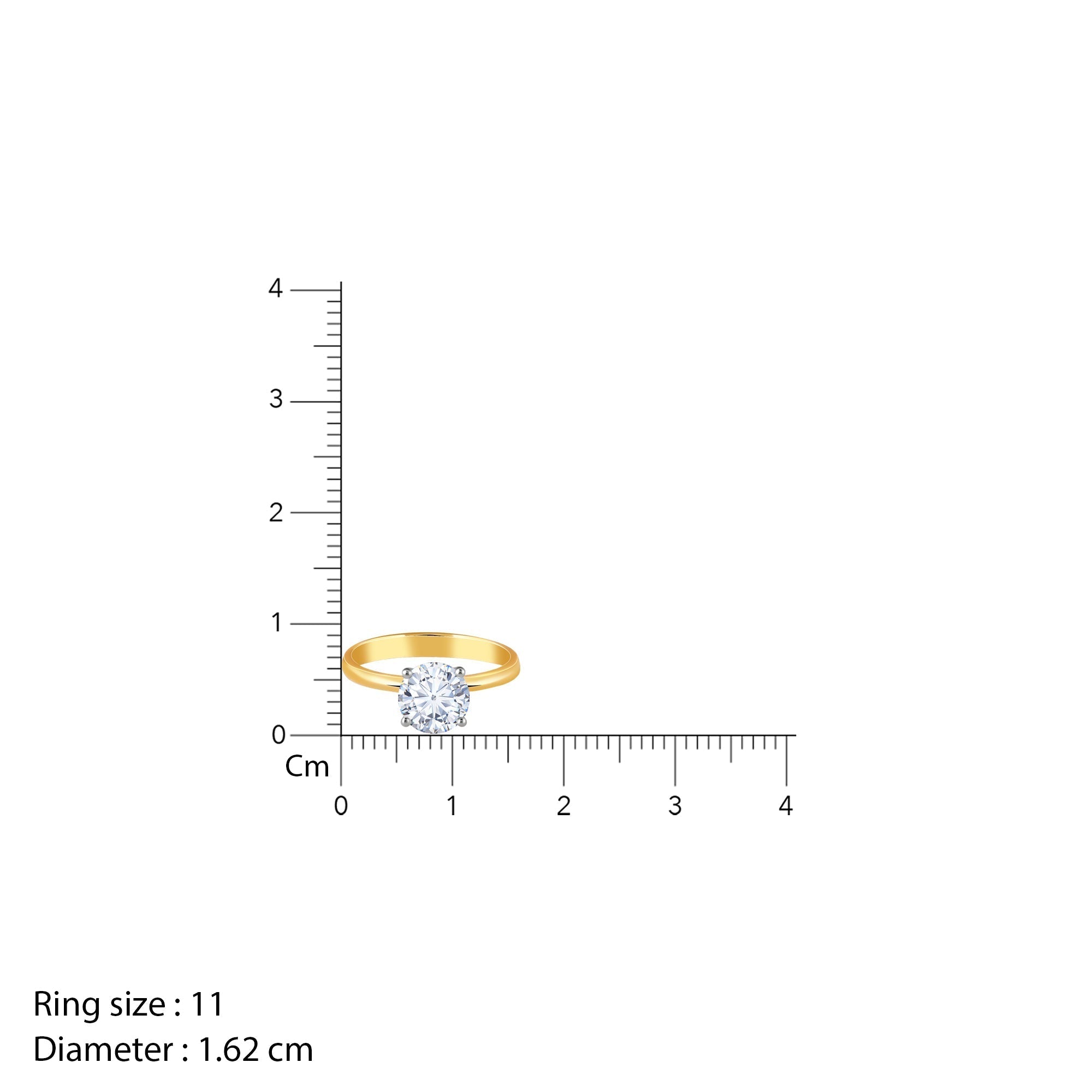 Gold Mystic Aura Solitaire Diamond Ring
