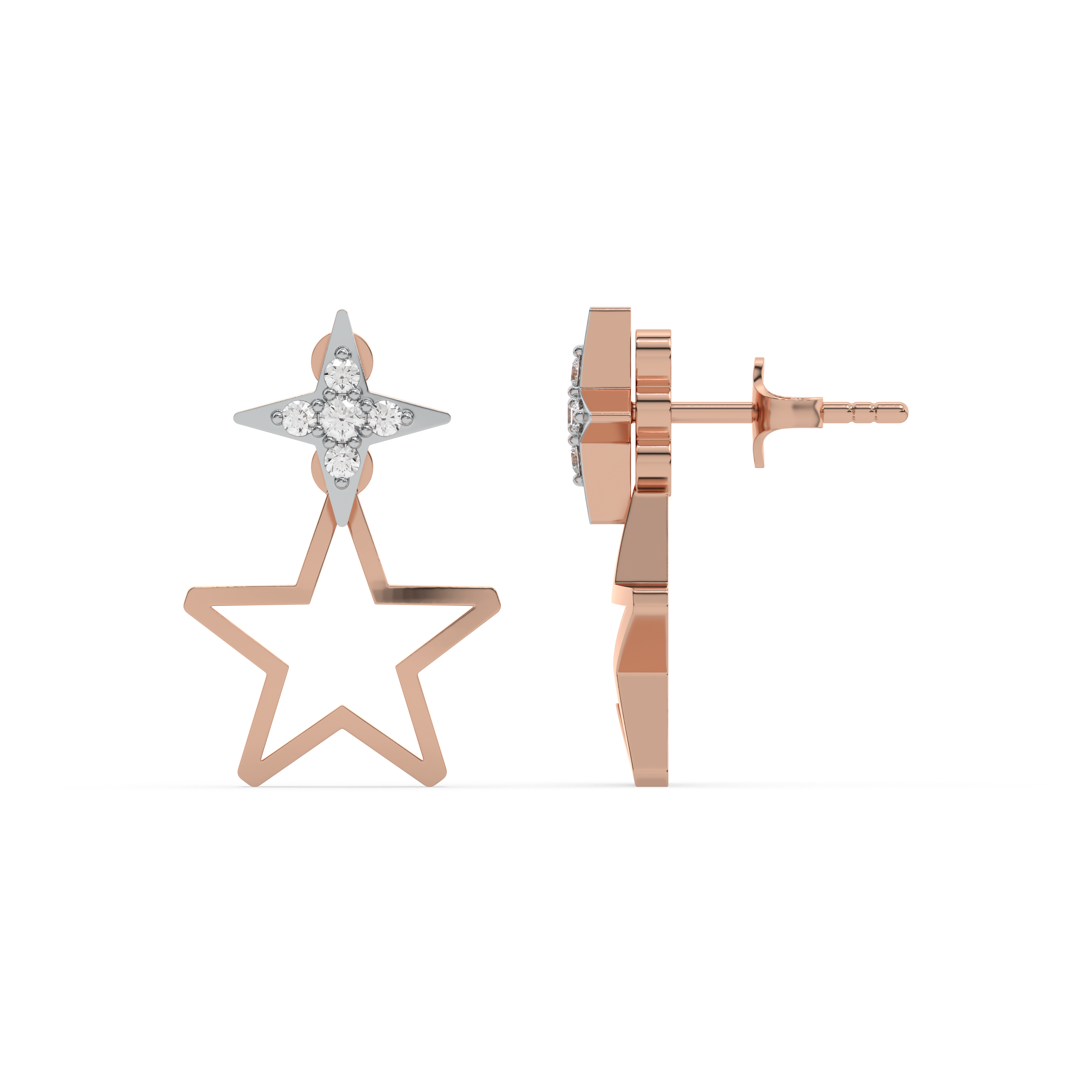 Galaxy Charm Ear Jacket - Lab Diamond Earrings