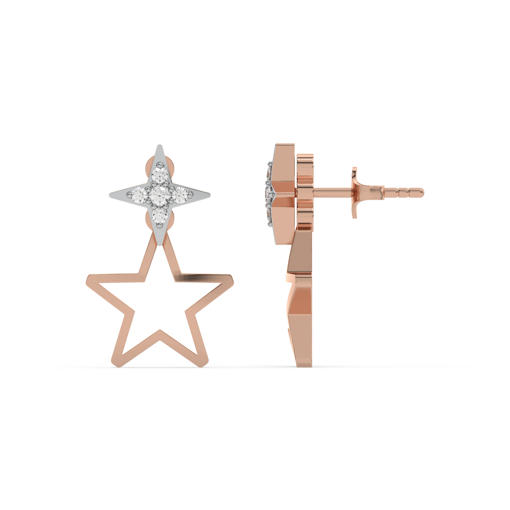 Galaxy Charm Ear Jacket - Lab Diamond Earrings