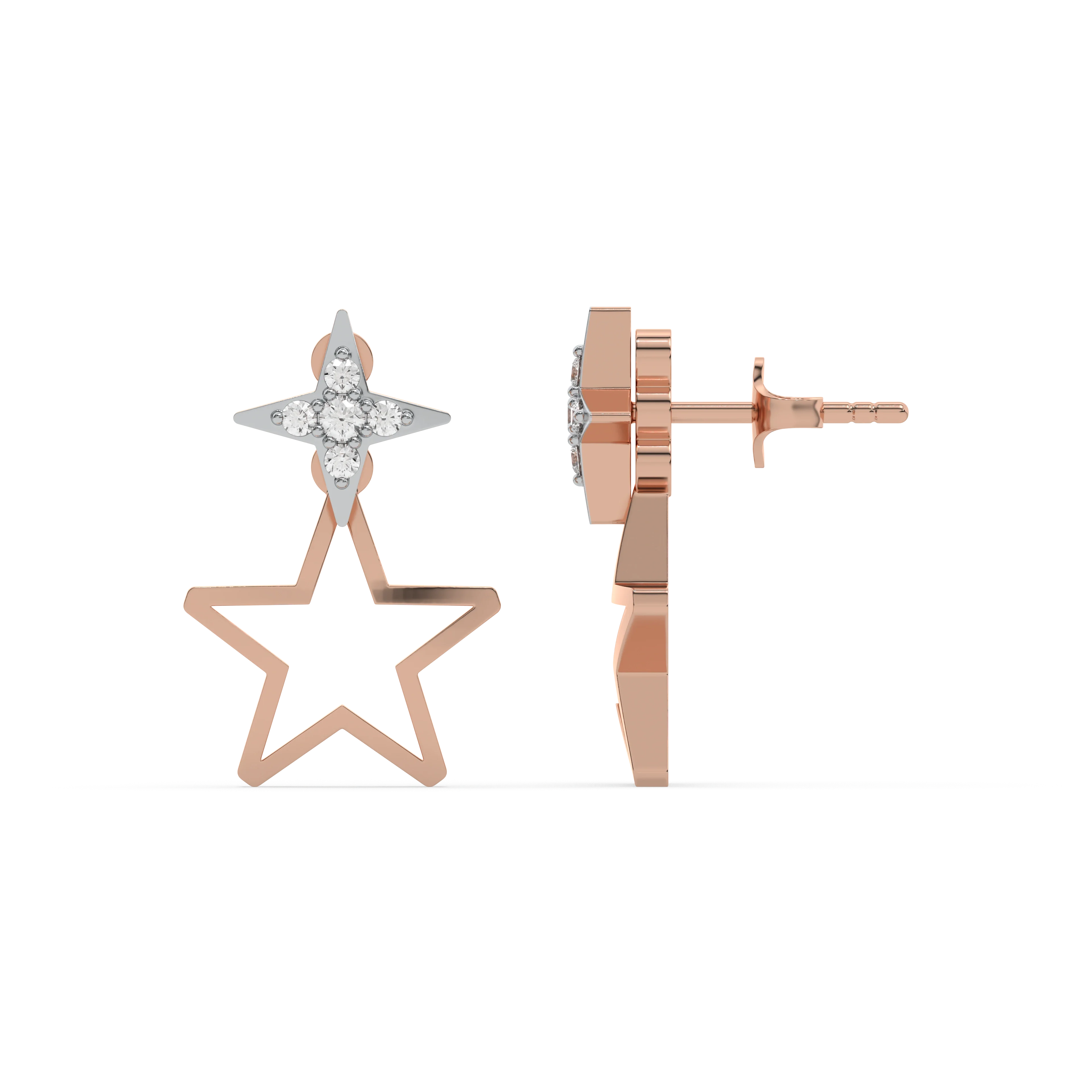 Galaxy Charm Ear Jacket - Lab Diamond Earrings