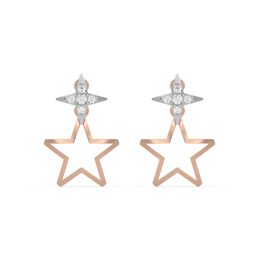 Galaxy Charm Ear Jacket - Lab Diamond Earrings