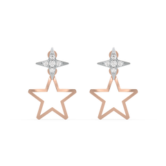 Galaxy Charm Ear Jacket - Lab Diamond Earrings