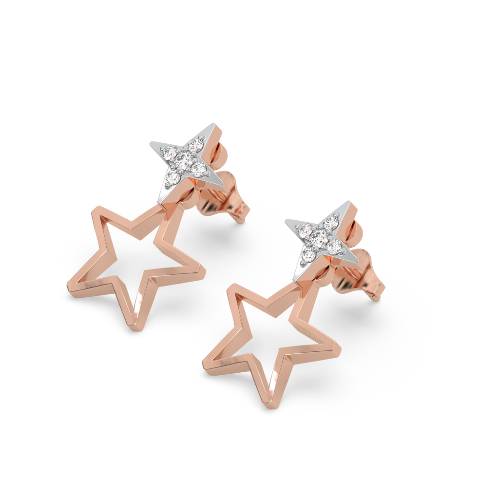 Galaxy Charm Ear Jacket - Lab Diamond Earrings