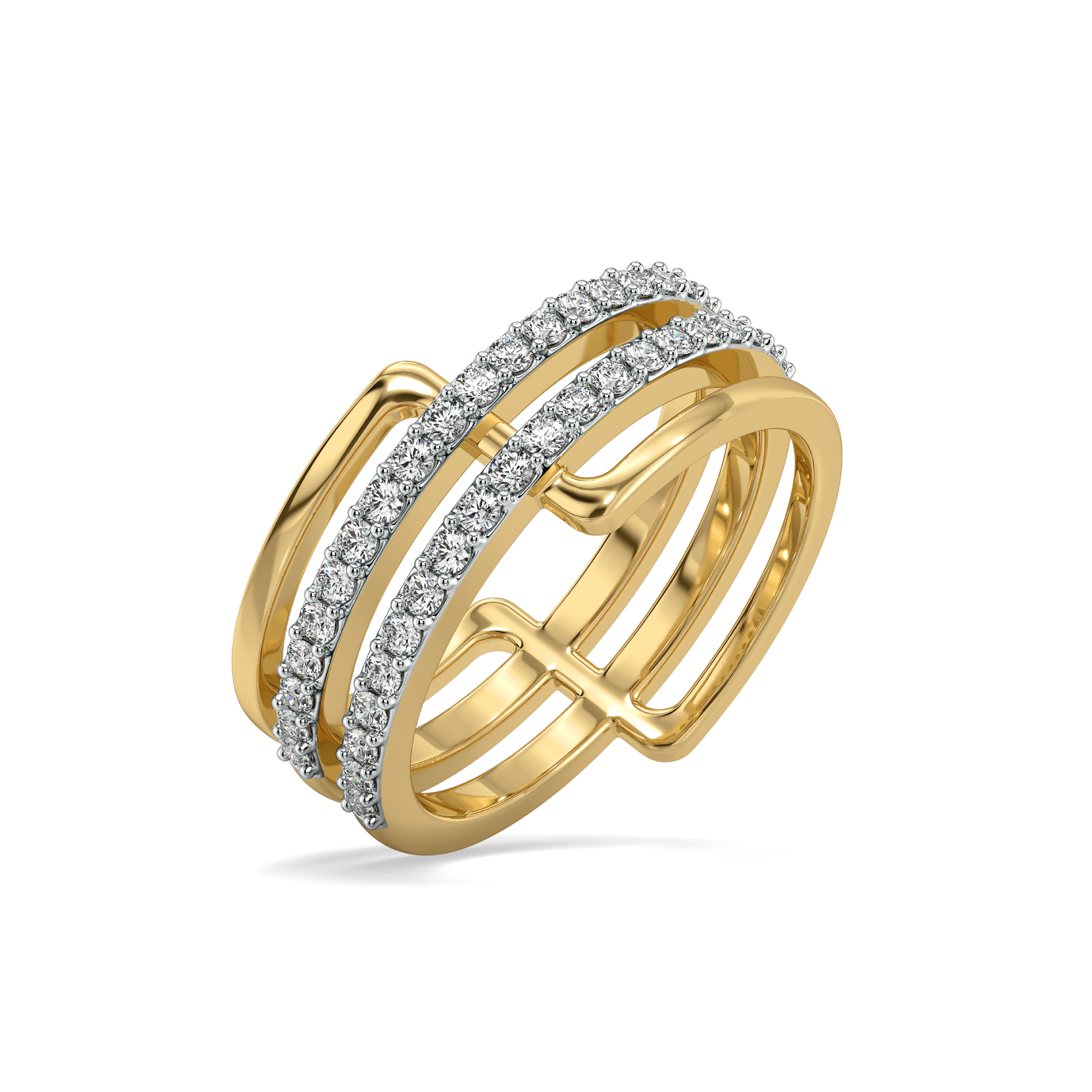 Geometric Statement - Lab Diamond Cocktail Ring Main image