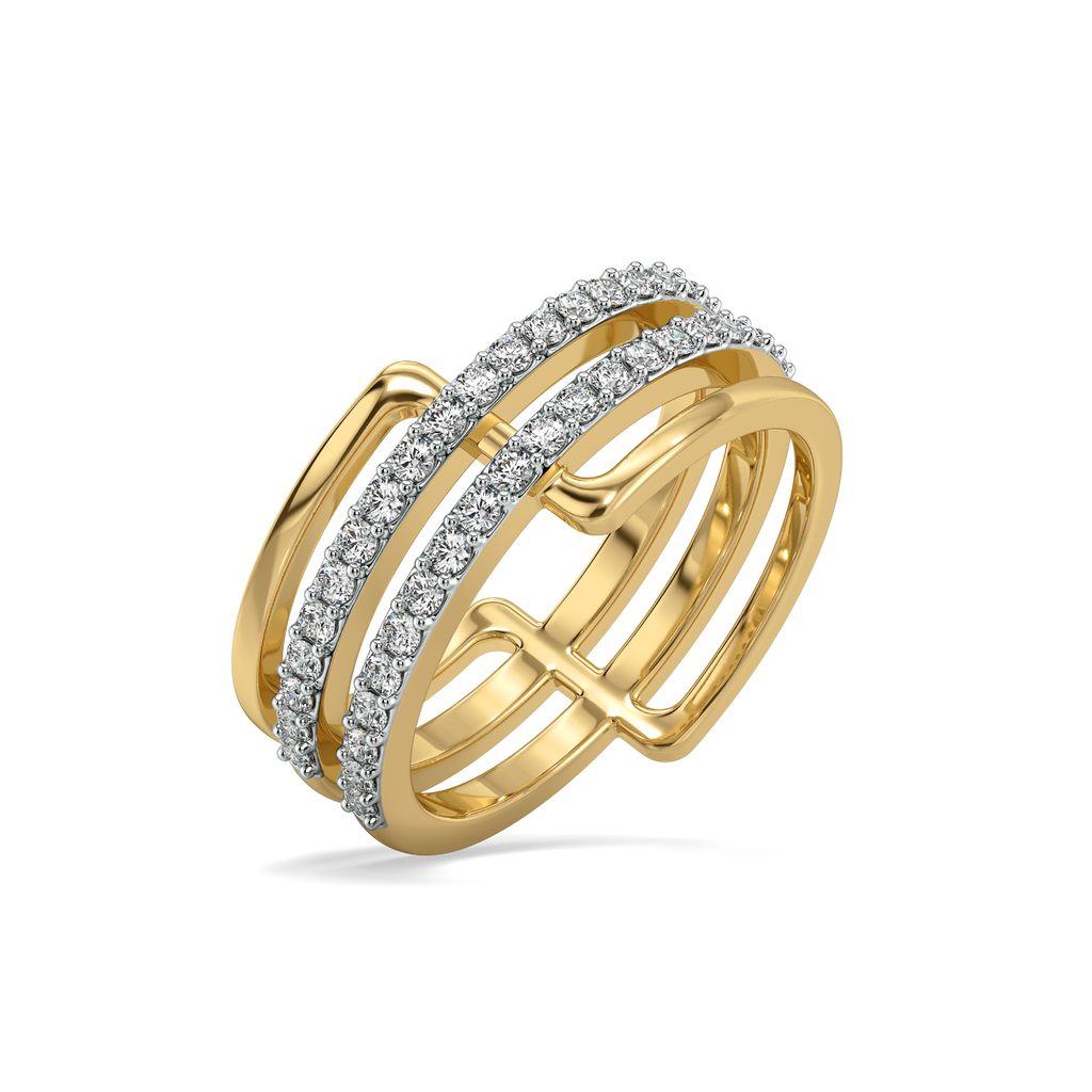 Geometric Statement - Lab Diamond Cocktail Ring